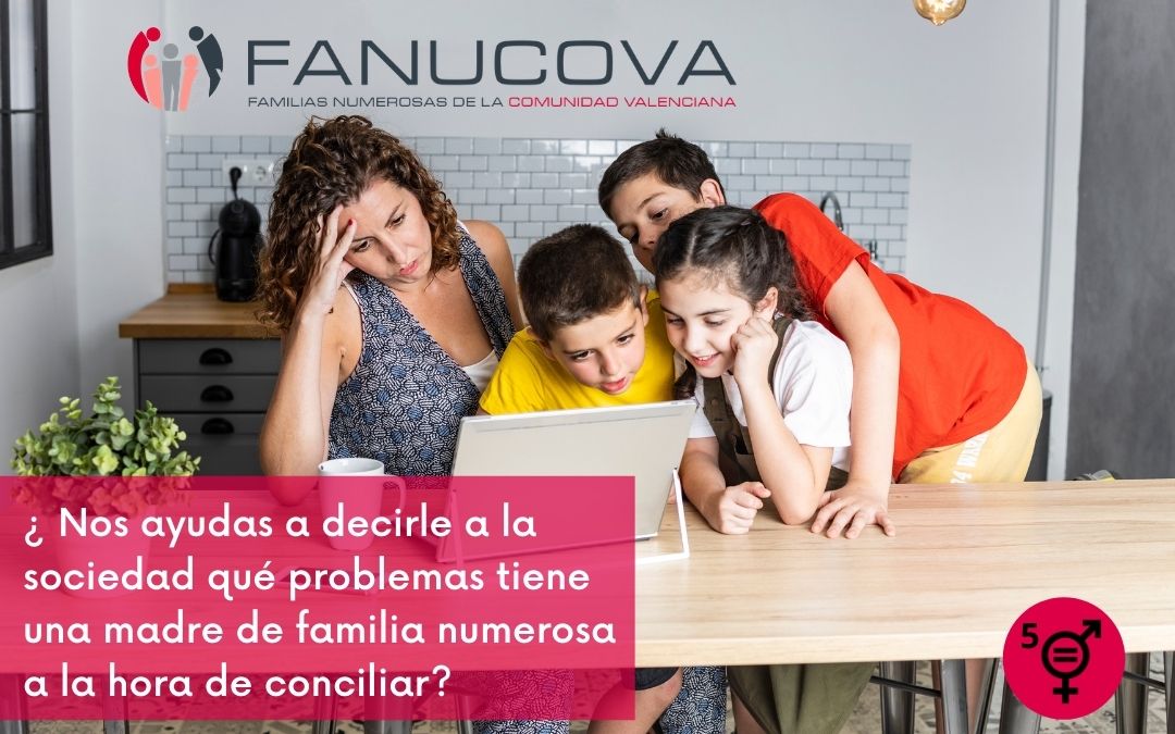 familia numerosa, conciliación, madre